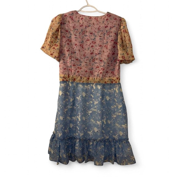 Stellah Floral Puff Sleeve dress - Pink and Cream - Picture 5 of 10